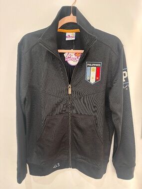 NWT My Philippines Lifestyle Crest Jacket Small Black Zip Up Philippine Flag
